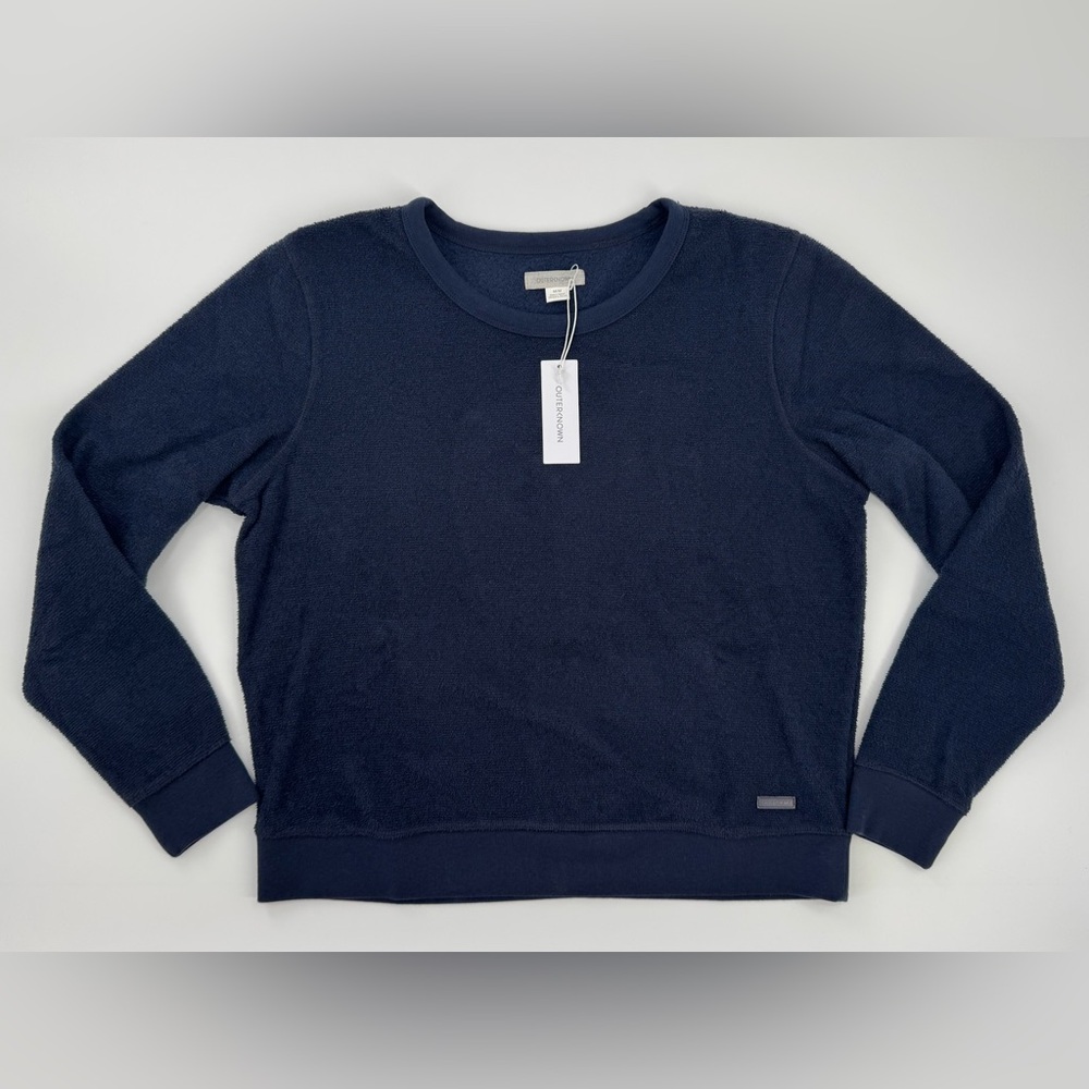 Outerknown Hightide Terry Crewneck Sweatshirt in Navy Blue
